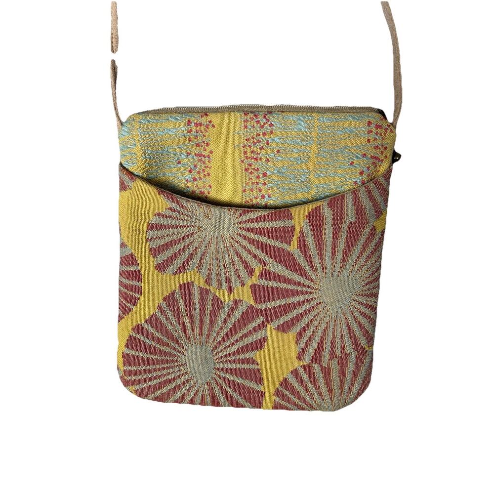 Maruca Boulder, CO Tapestry Crossbody Bag 7" x 6" Yellow & Orange